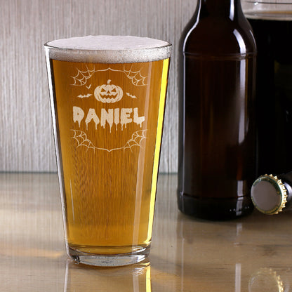 Trinkglas mit Gravur zu Halloween | 300 ml | Graviertes Glas mit Grusel-Motiv