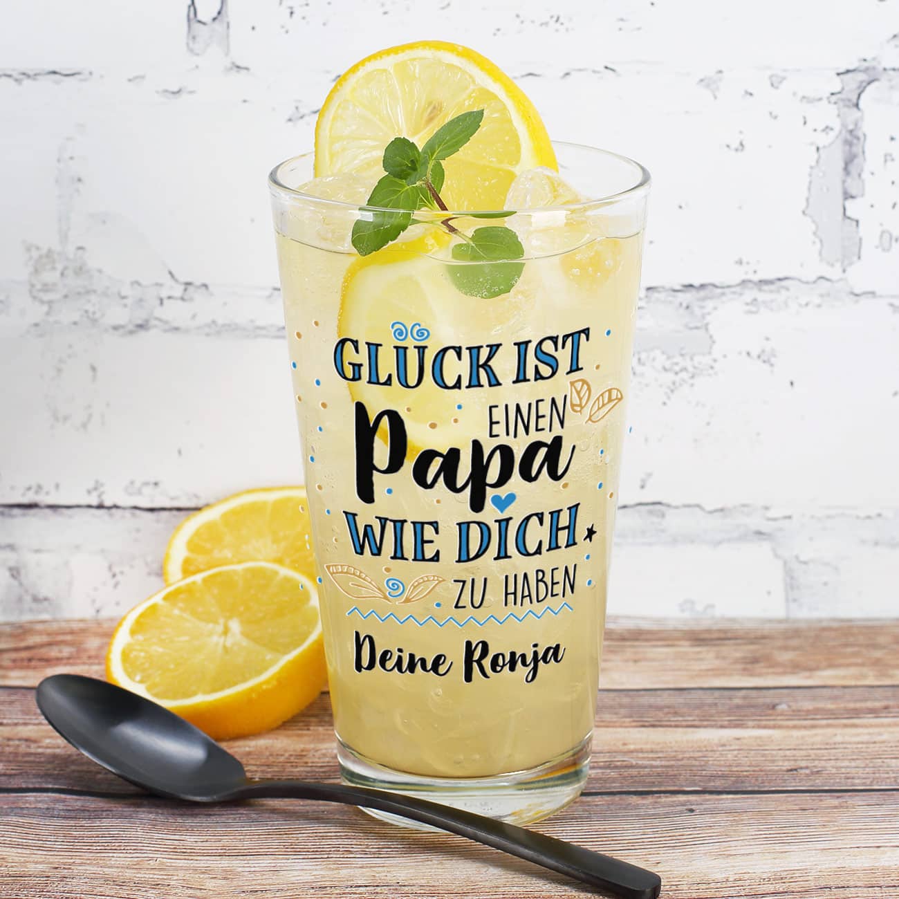 Cooles Trinkglas - Glück ist einen Papa wie dich zu haben - mit ...