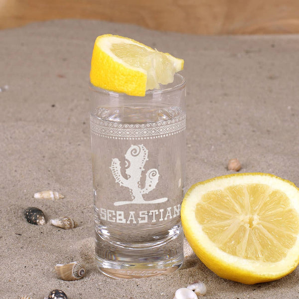 Tequilaglas graviert mit Kaktus Ihrem Wunschnamen und umlaufenden  mexikanischen Ornamenten – geschenke-online.de