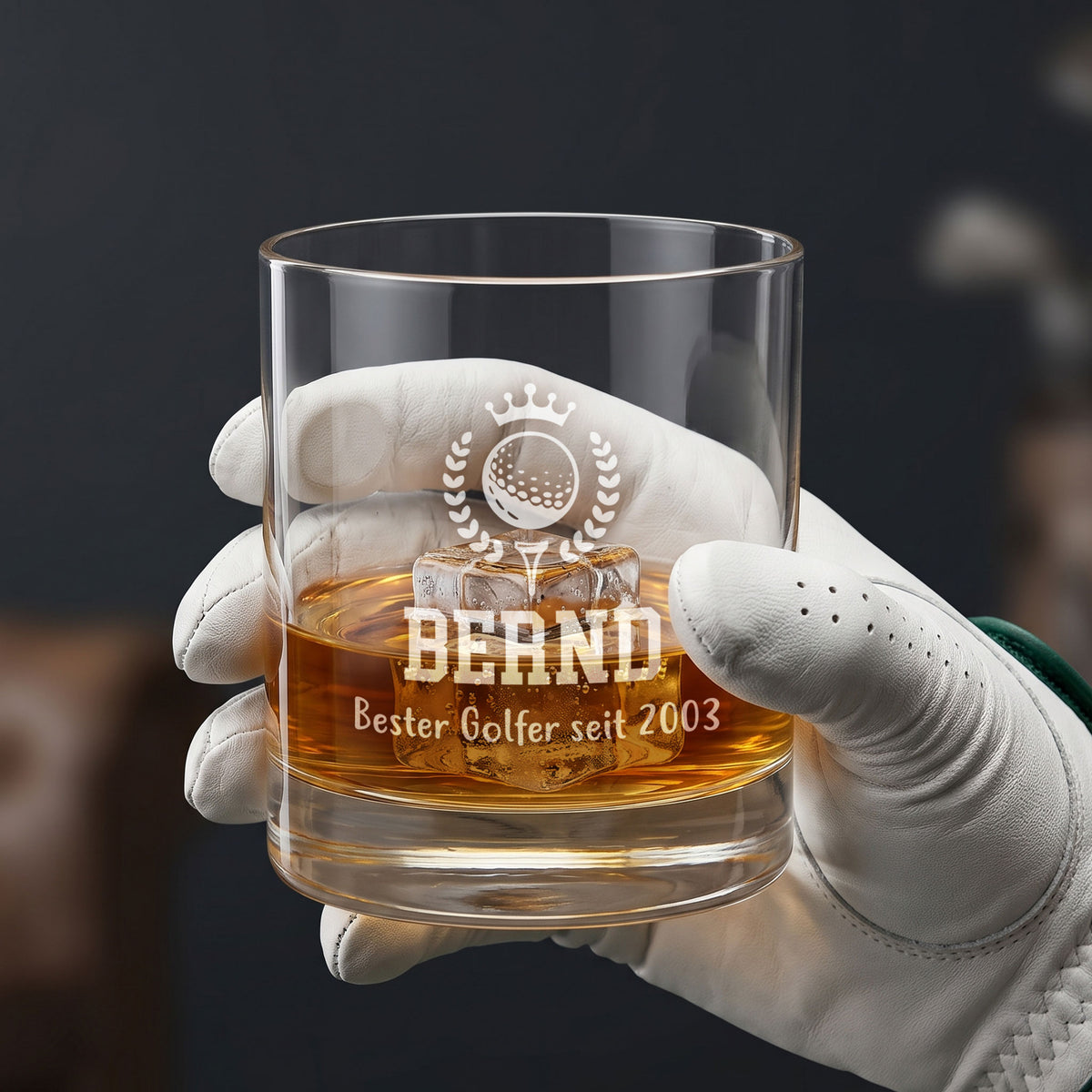 Whisky Glas für Golfer personalisiert mit Gravur
