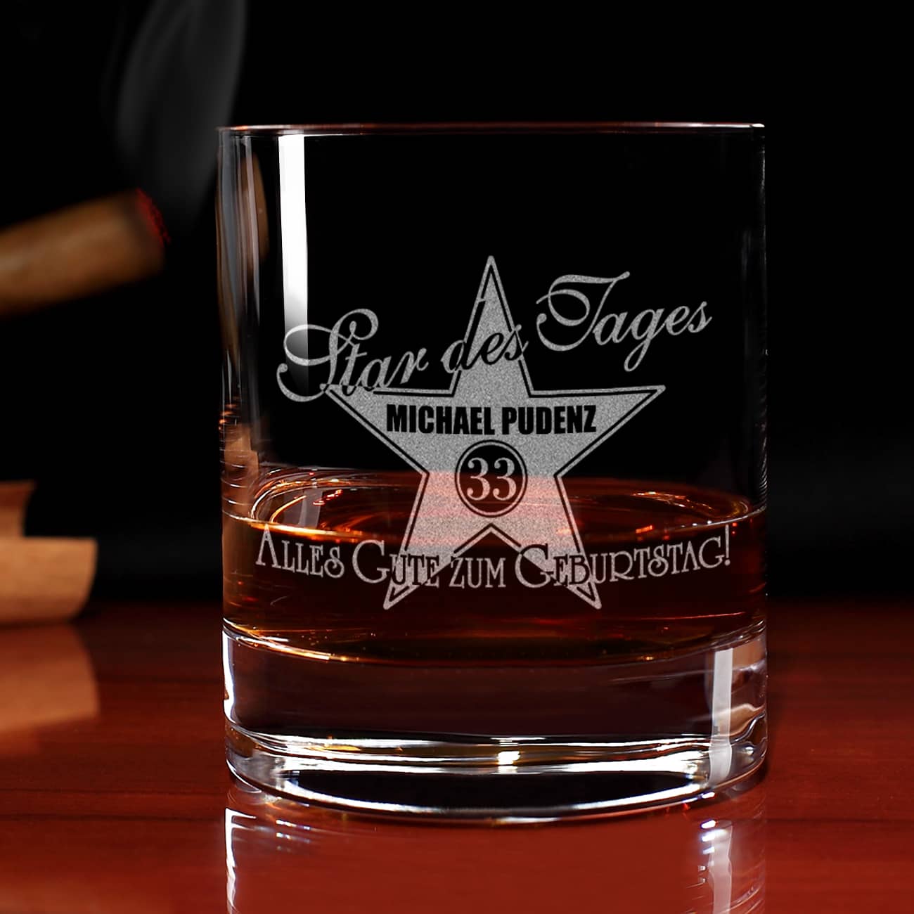 Herzenswünsche - Quadratisches Glas, Personalisiertes Geschenk