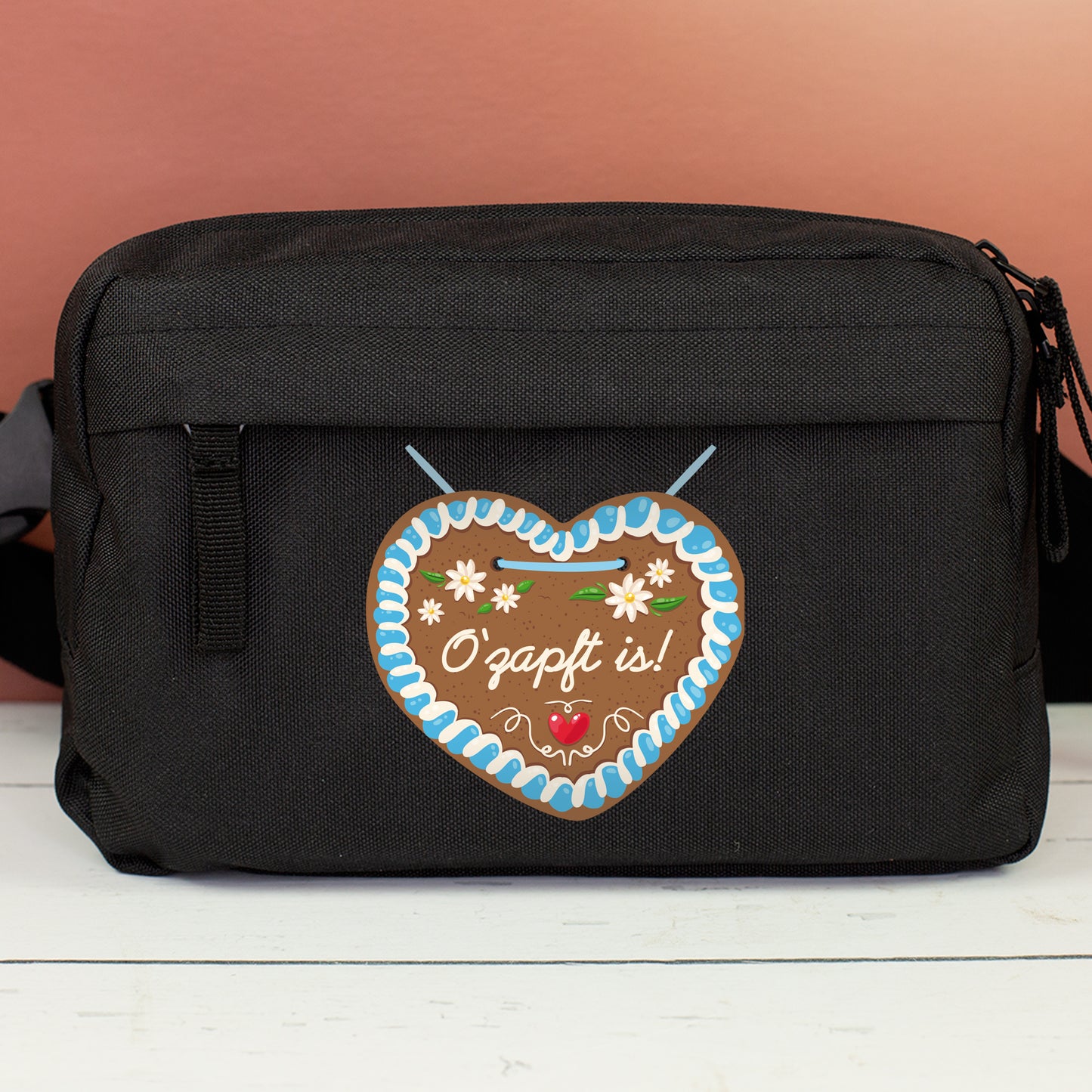 Bauchtasche mit Lebkuchenherz & Name personalisiert | Crossbody Bag für Volksfest, Frauen & Männer