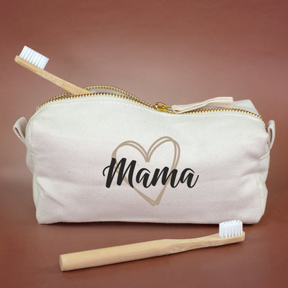Beautycase & Schlampermäppchen mit Herz und Name personalisiert | Tasche als Geschenk für Frauen