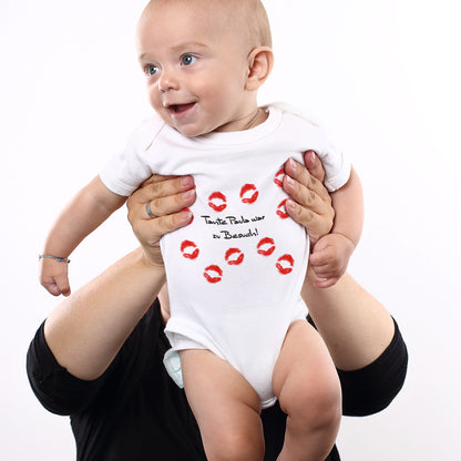 Bedruckter Body mit Kussmundabdrücken und Wunschtext