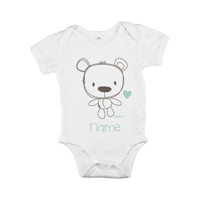 Baby Body mit Teddybär und Namen bedruckt