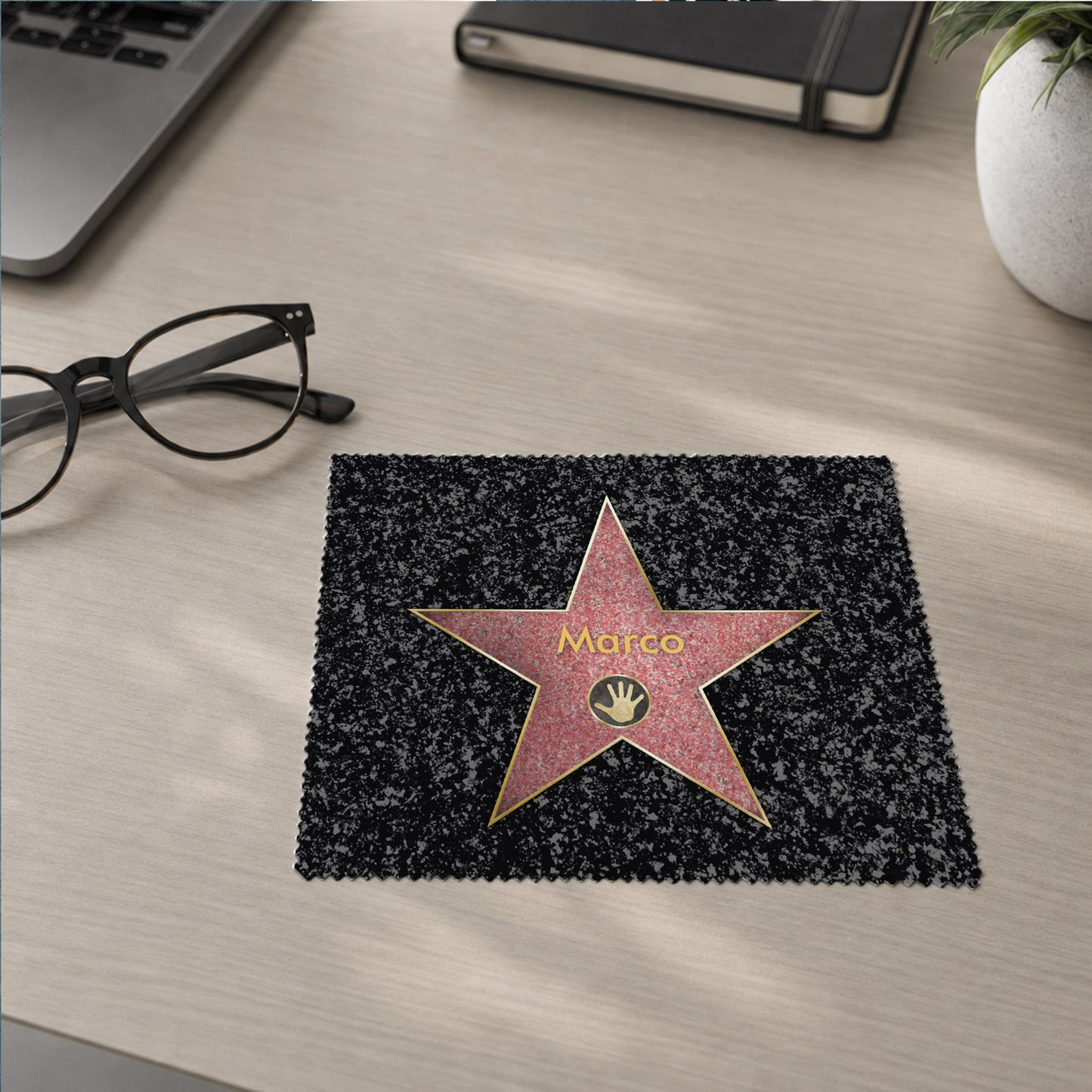 Brillenputztuch Walk of Fame mit Wunschnamen