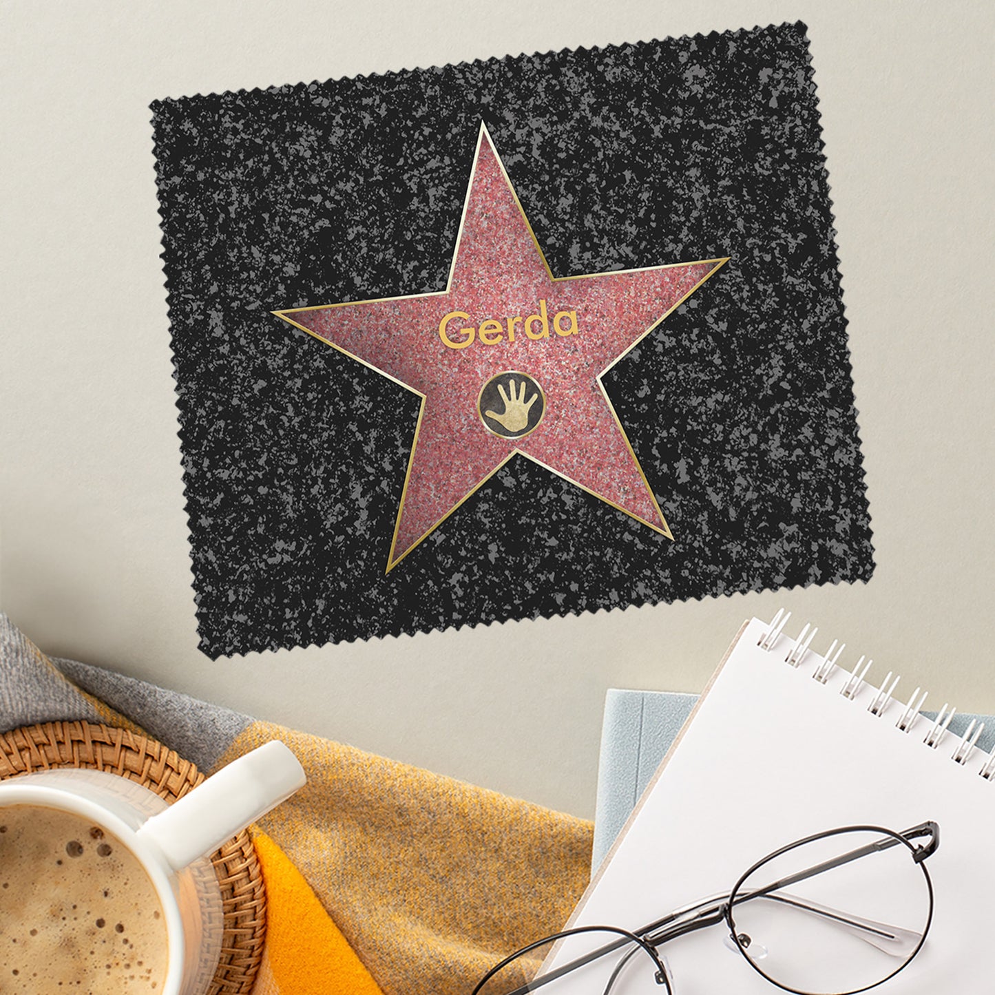Brillenputztuch Walk of Fame mit Wunschnamen