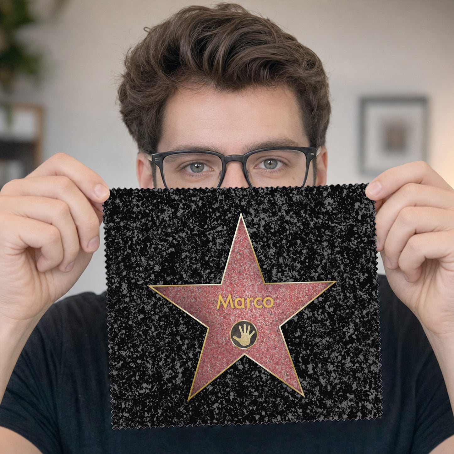 Brillenputztuch Walk of Fame mit Wunschnamen