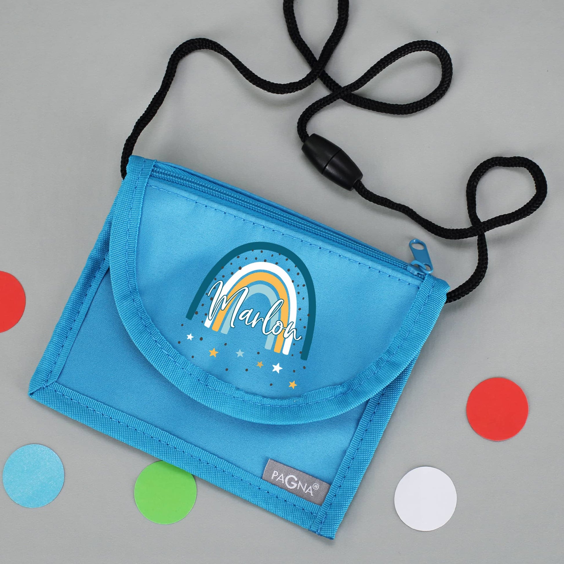 Regenbogen Brustbeutel Für Kinder - Buntes Portemonnaie Mit Umhängeband!