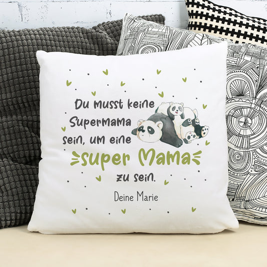 Personalisiertes Panda Kissen mit Namen Deine Marie als Geschenkidee für Muttertag