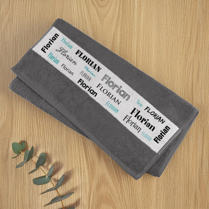 Badetuch mit Ihrem Namen in verschiedenen Schriftarten | 2 Größen wählbar