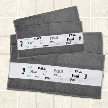 Badetuch mit Ihrem Namen in verschiedenen Schriftarten | 2 Größen wählbar