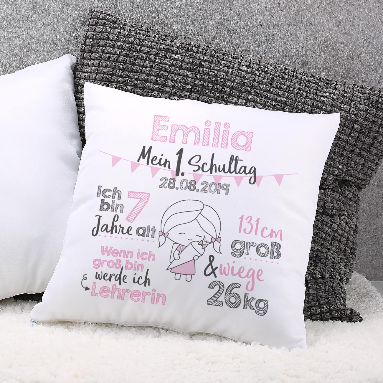 Kissen zur Einschulung für Mädchen