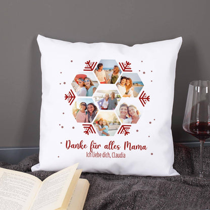Shirtracer Weihnachtskissen 50x50 Cm – Schneemann Motiv, Beige, Mit Füllung, Baumwollbezug (50% Recycelt), Waschbar, Ideale Geschenkidee Für Winter & Advent Weihnachtskissen Schneemann 50x50