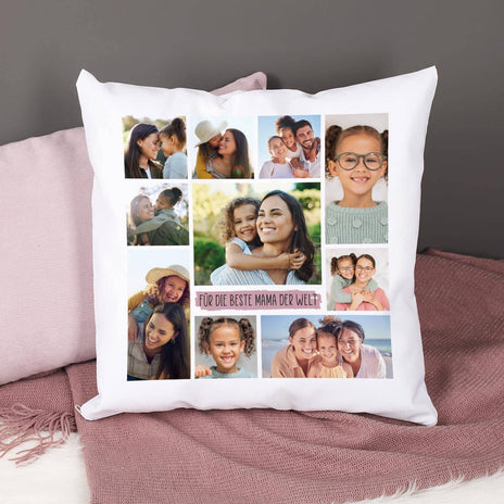 Fotokissen mit 10 Fotos und Ihrem Wunschtext