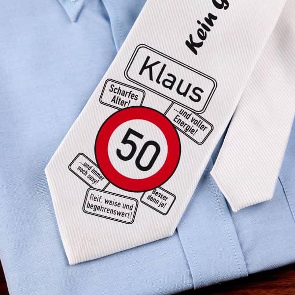 Geburtstags-Krawatte Zum 30., 40., 50. Geburtstag – Personalisiert, Schneller Reißverschluss & Stylisch