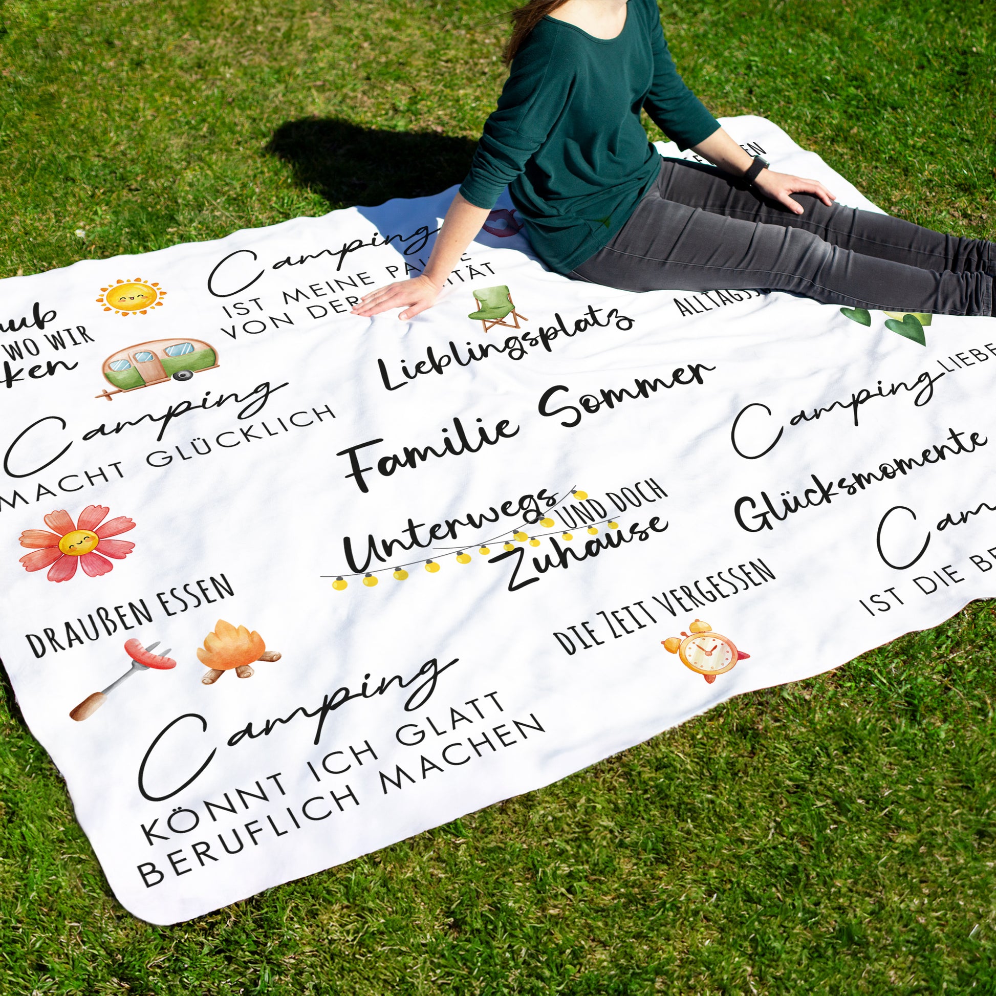 decke camping Personalisierte XXL Kuscheldecke mit Wunschtext