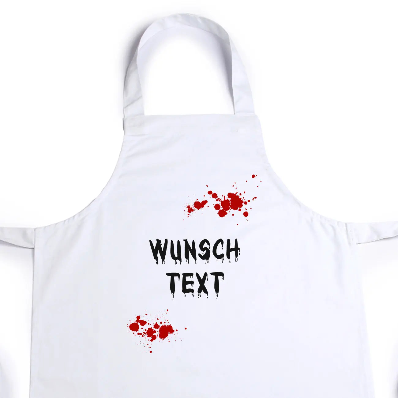 Personalisiertes Halloween-Kostüm | Schürze mit Blutspritzern und Wunschtext | 2 Farben