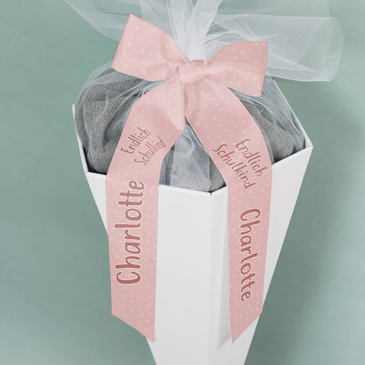 Schleifenband für Zuckertüte in Rosa