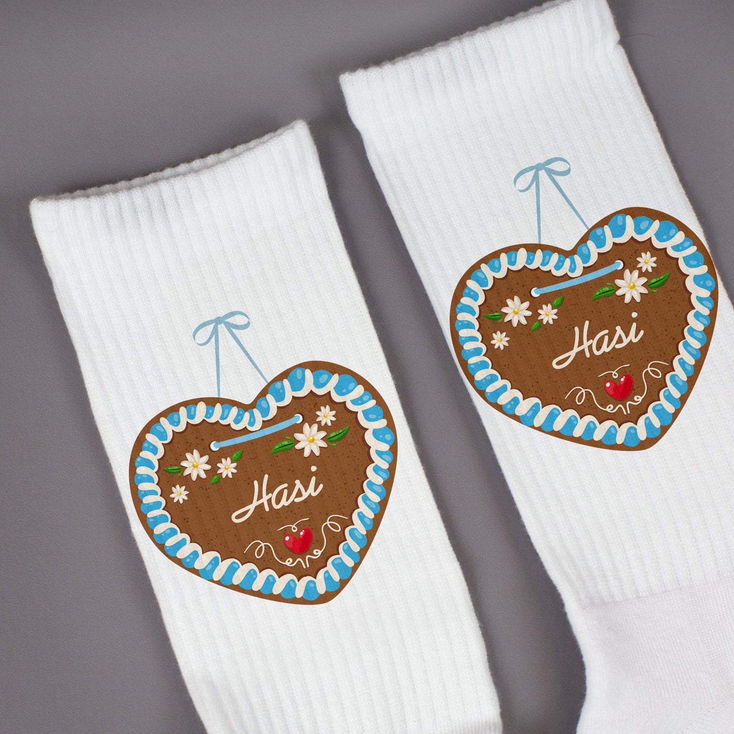 Socken mit Lebkuchenherz & Name personalisiert | Volksfest Socken als  Geschenk für Frauen & Männer