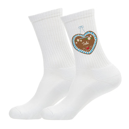 Socken mit Lebkuchenherz & Name personalisiert | Volksfest Socken als  Geschenk für Frauen & Männer