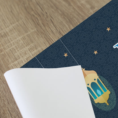 Detailaufnahme vom Ramadan Tischläufer aus Polyester mit Laternenmotiv und abwischbarer Oberfläche