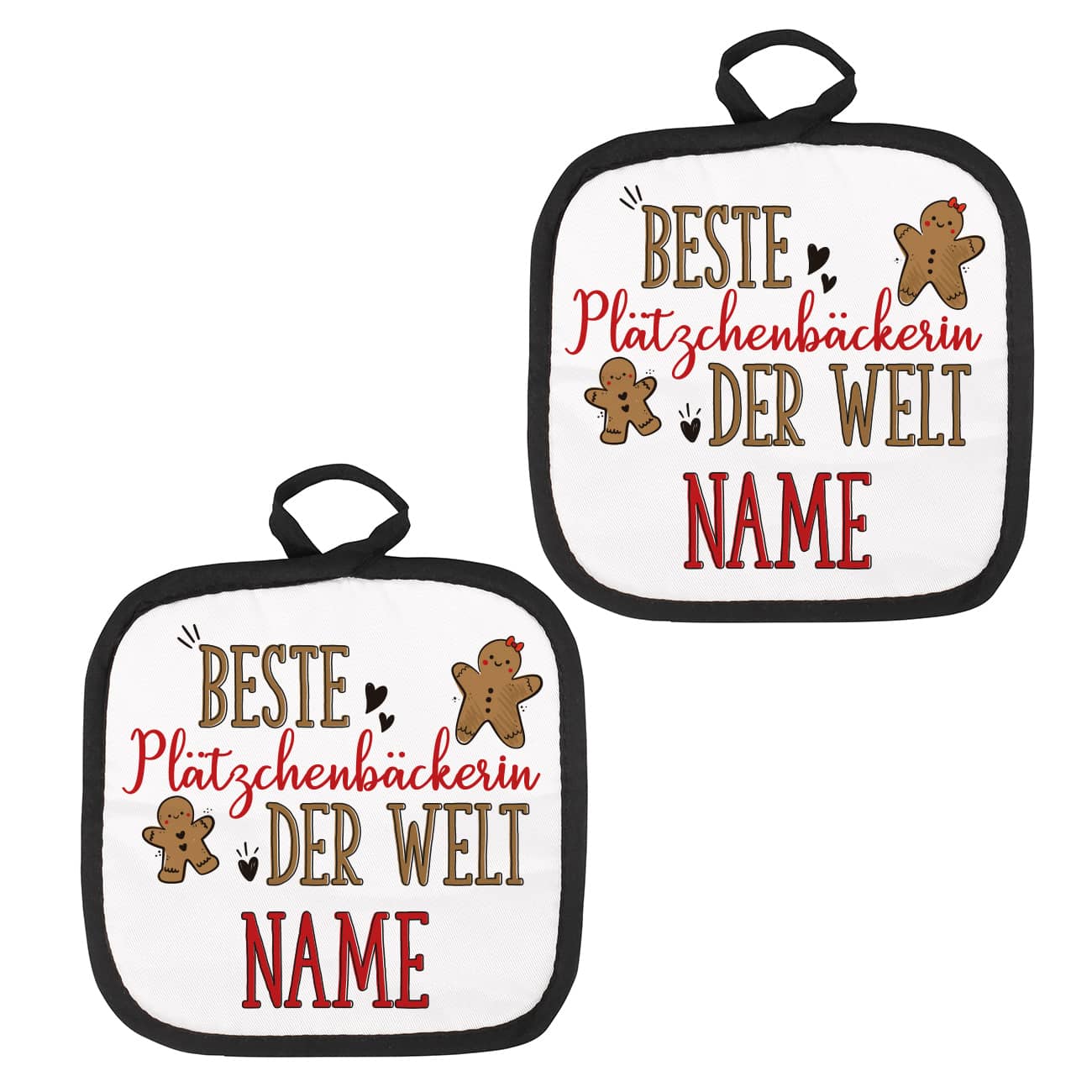 Topflappen für beste Plätzchen Bäckerin mit Name Ihrer Wahl