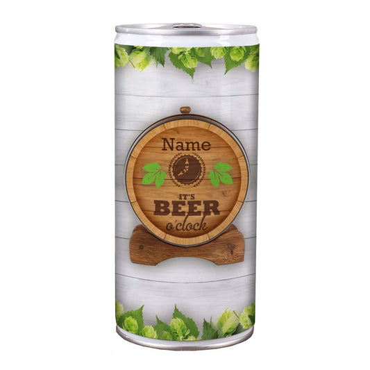 1 Liter Bierdose mit Name it's beer o'clock