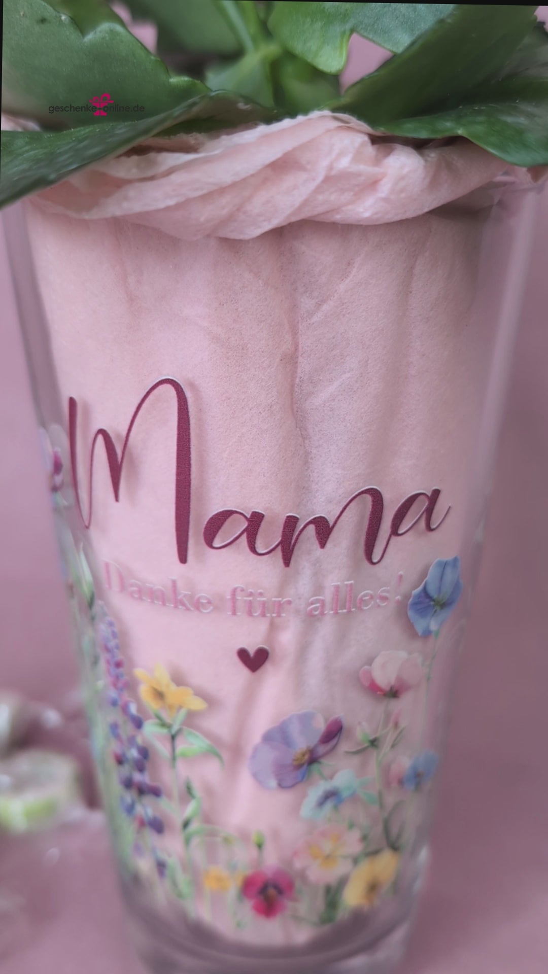 bedrucktes Mama-Trinkglas - Geschenkidee zum Muttertag oder Geburtstag