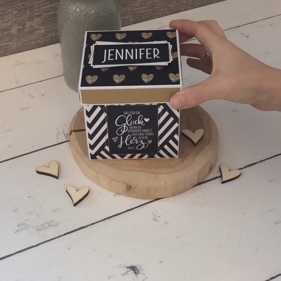 Überraschungsbox Explosionsbox mit Personalisierung Namen 