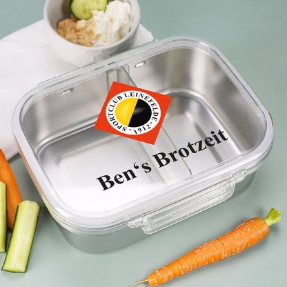 Brotdose mit SC Leinefelde Logo und Wunschzeile