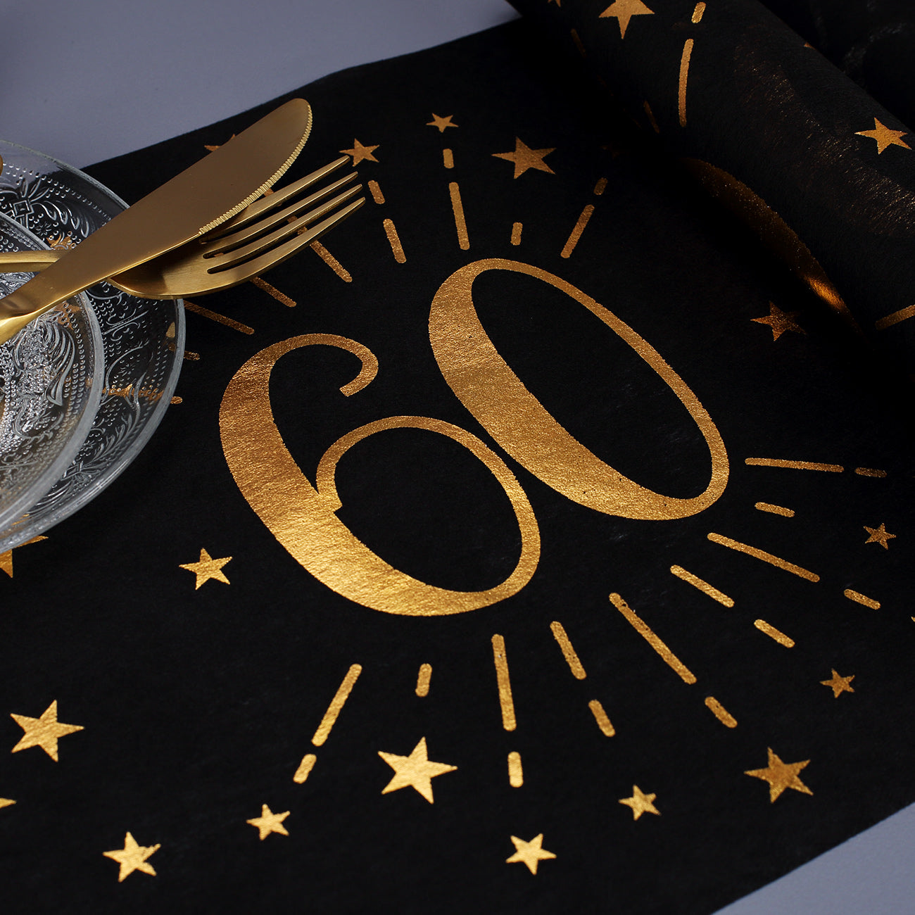 Tischläufer Schwarz Mit Goldpunkten – 30 X 183 Cm, Polyester, Waschbar Für Partys & Feiern