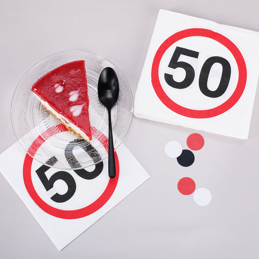 50er Verkehrszeichen - Papierserviette