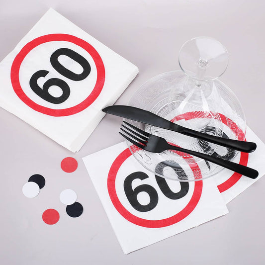 Servietten im Verkehrszeichen-Design