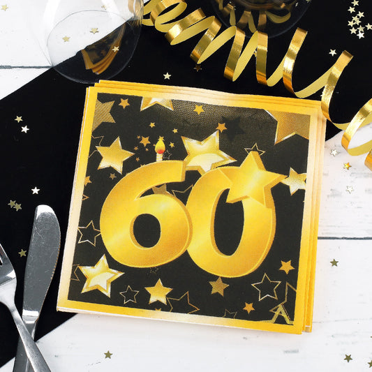 20 Servietten zum 60. Geburtstag - Statr