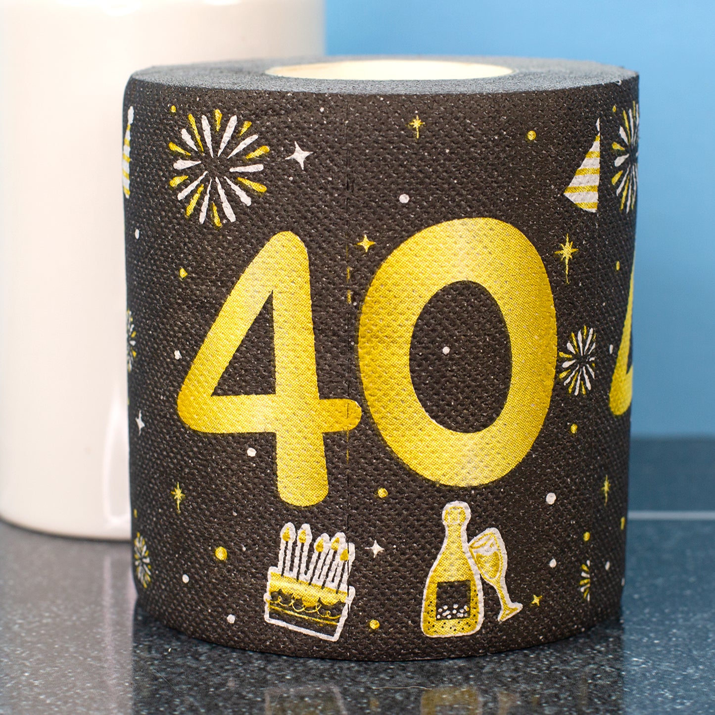 Toilettenpapier zum Geburtstag Schwarz/Gold