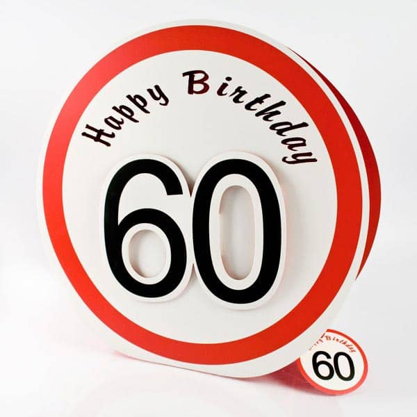 Geschenk-Tüte Verkehrszeichen zum 60. Geburtstag